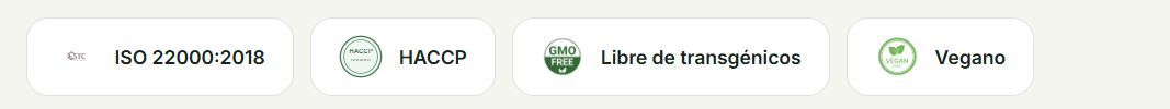 Certificaciones KOHI & CHA — ISO 22000:2018, HACCP, Libre de Transgénicos, Vegano